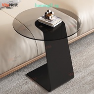 Side Table Tempered Glass Small Side Table Minimalist Side Table Bedroom Round Sofa Side Table
