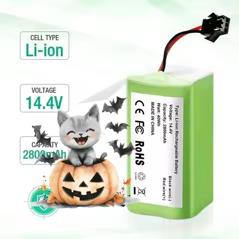 New 14.4V 6800mAh Li-ion Rechargeable Replacement Battery Compatible with Ecovacs Deebot N79S N79 DN