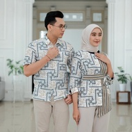 RANGKUL Batik Shirt Couple Batik Blouse for Men Graffiti WorkWanita baju couple set baju couple suam