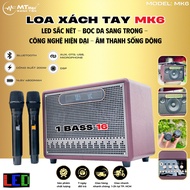 Loa Xách Tay Bluetooth - Công Suất 200W - MK6 1 Bass 16 1 Trung Âm Thanh Mạnh Mẽ Loa Bọc Da Sang