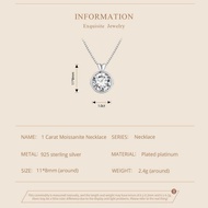 1.0Ct BAMOER Moissanite Diamond Pendant Necklace Round Heart