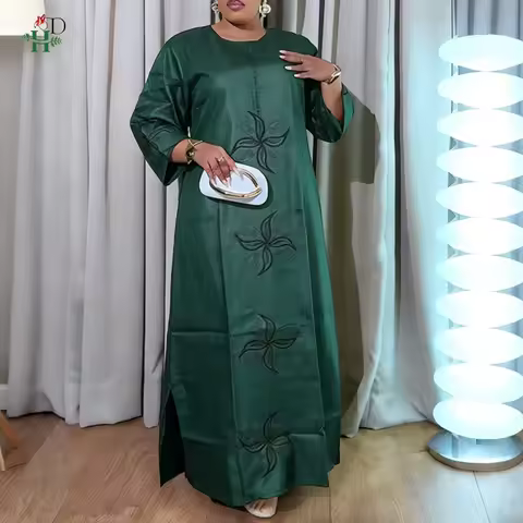 H&D 2022 Women's Plus Size Dress African Clothes For Women Dresses Pant Scarf Suit 3 Pieces Set Trad