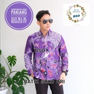 Kemeja batik pria terbaru warna ungu / baju batik lengan panjang warna ungu/ kemeja batik pesta warn