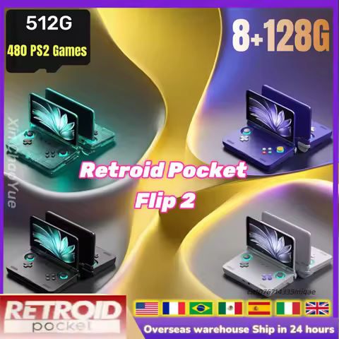 Retroid Pocket Flip 2 Handheld Console SD865 5.5”1080p Oled Wifi6 Handheld Portable Gaming Console W