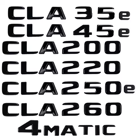 Car Trunk Letters Logo Emblem Badge Decals Sticker For Mercedes Benz CLA Class CLA35e CLA45 CLA260 C