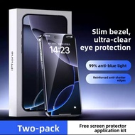 CHECKON | Anti-Blue Light Privacy Protection Screen Protector for iPhone 16 Pro Max iPhone 15 Pro iP