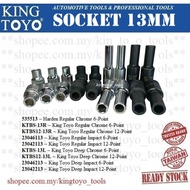 Socket Box 13mm ~ Original KING TOYO 1/2"Dr. Regular & Deep Chrome & Impact Socket - 13mm(6-pt @ 12-