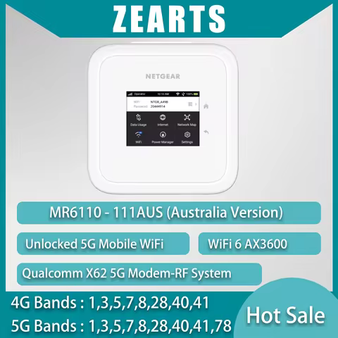 NETGEAR M6 MR6110-111AUS 5G Mobile WiFi Wireless Hotspot with SIM Card Slot Dual-Band 4G LTE Support