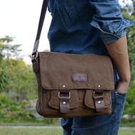 AUGUR AUGUR Casual Canvas Bag Retro Bag Men's Shoulder Bag Horizontal Style Men Women Messenger Bag