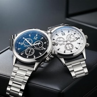 Blessu Men's Stylish Watch, Blue Light Glass Dial and Decorative Three Fake Eyes