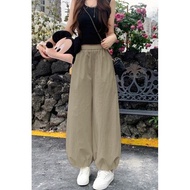 小个子显高灯笼裤女2026夏装韩版垂感宽松大码休闲直筒哈伦束脚裤3.21Petite Women's Height-Enhancing Lantern Pants 2026 Summer Korean