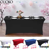 BACKSTR High Stretch Tablecloth, 4/6FT Washable Rectangular Table Cloth, Black Universal Elastic Bed