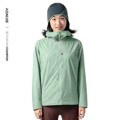 AONIJIE Unisex Outdoor Hooded Sports Jacket Windproof Warm Running Coat for Camping Mountaineering H