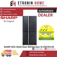 SHARP 567L Multi Door Refrigerator SJ-VX57ES-DS