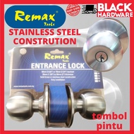 BLACK HARDWARE Cylinder Cylindrical Security Safety Door Knob Lock Home Set Tombol Pintu Rumah Bilik Air Kayu 圆头房门锁