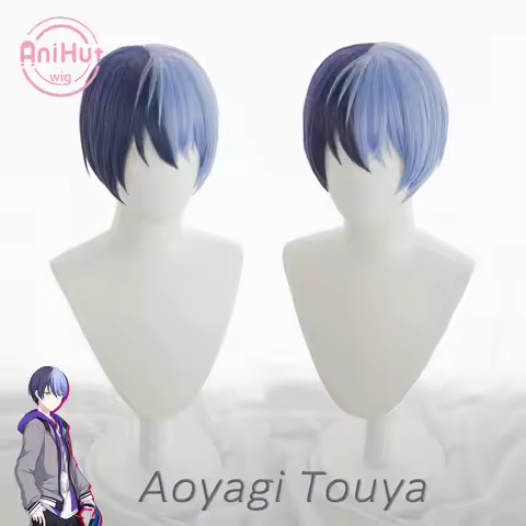 【AniHut】Aoyagi Touya Blue Purple Mixed Cosplay Wig Project SEKAI COLORFUL STAGE! Heat Resistant Synt