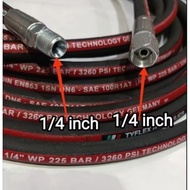 1/4 R1 x 2 meter compressor hose + 1/4 male nipple + 1/4 fimale