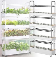 Hydroponics Tower, 48/64 Hole Garden Hydroponic Growing System with LED Grow Light, Planting Spaces PVC Vegetables Aeroponics Grow Kit, for Herbs Fruits and Vegetables,48hole-1PC