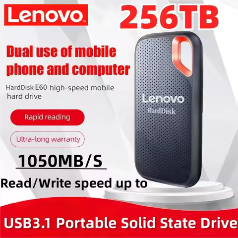 Lenovo Hard Disk Mobile SSD E60 1TB 2TB 256TB USB 3.1 HD External Hard for Laptop PS5 Mobile Hard Di