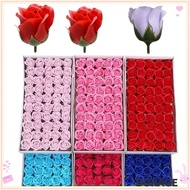 BORAG 50Pcs Soap Rose Flower, Three Layer Rose Wreath Making Foam Rose, Romantic Handmade Realistic 