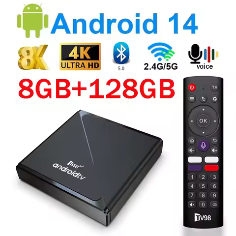 TV98 ATV Pro TV Box Android 14 Smart Home Theater HD 4K 8K Allwinner H313 8G 128G BT5.0 Media Play W