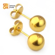 SBGM Jewelry HIGH QUALITY AUTHENTIC 10K GOLD ROUND STUD EARRINGS FOR KIDS AND BABIES