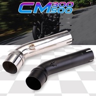 For CM500 CM300 Rebel CMX Middle Connection Pipe Stainless Steel Motorcycle Exhaust To 51mm Muffler