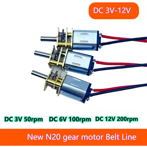 New Precision GA12-N20 Reduction Motor with Wire 3V 50rpm 6V 100rpm 12V 200rpm Micro DC Gear Reducti