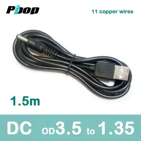 DC 5V Jack 3.5mm X 1.35mm 1.5M Power USB 2.0 Multi Charger Connector Cable for MP4 Player Table Lamp