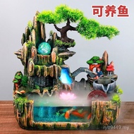 Desktop Ornaments Ecological Flowing Waterscape Circulation Small Living Room Mini Household Net Fis