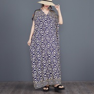 Oladivi L-8XL Fashion Floral Printed Plus Size Women Bohemian Long Dress Summer Casual Loose Oversiz