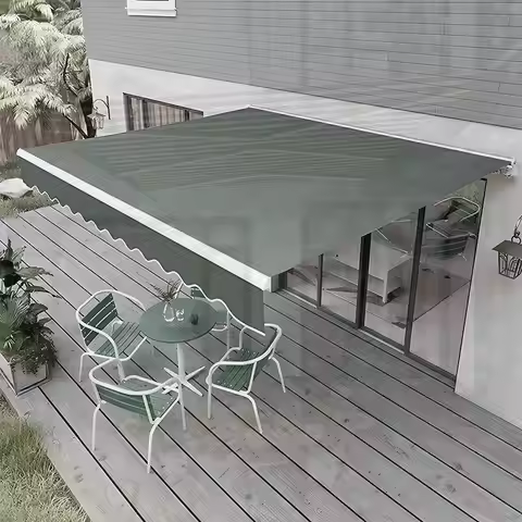 Retractable Electric Awning Automatic Motor Mobile Sunshade Outdoor Canopy Waterproof UVresistant Pa