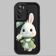 HIJAU Casing hp for Realme C75 4G C75 5G C71 4G 14X 5G C73 5G Case Rabbit Green Flower Silicone Case