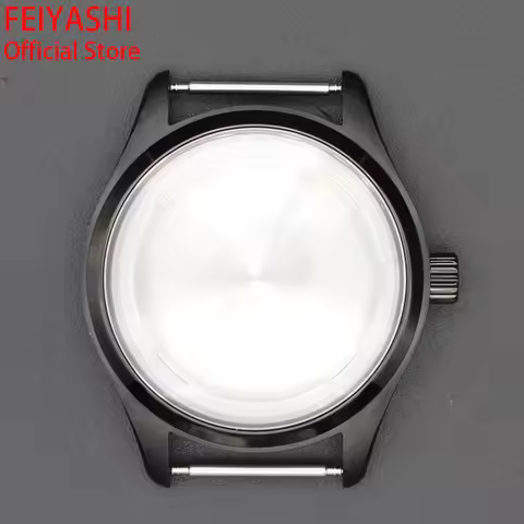 Black PVD 40mm Brushed And Polished Pilot Watch Case 316L Stainless Steel For Seiko NH35 NH36 NH38 N