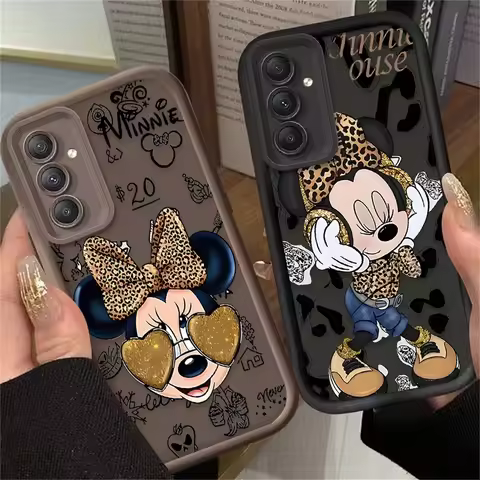 Cute Leopard Print Minnie Cover For VIVO V50 Lite V40 V30E V30 Y38 Y36 Y03 Y18 Y28S Y20 Y16 V29E V29