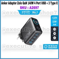 Anker Adapter Zolo GaN 140W 4 Port - USB + 3 Type C - SKU: A2697