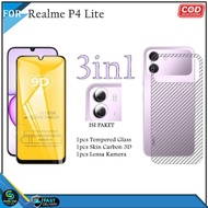 LAYAR 3in1 Tempered Glass Clear Realme P4 Lite P3 Lite 4G 5G Full Screen Cover