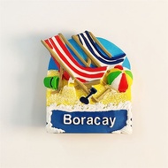 【Shipment within 24 hours‌】Creative 3D Boracay Souvenir Ornament Hand Painted Magnetic Fridge Magnet