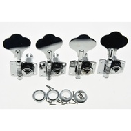 KAISH Chrome Bass Guitar Tuners Tuning Keys Pegs Machine Heads for P Bass J Bass