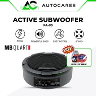 [FREE Wiring Kit] 8"  Underseat Active Subwoofer MB QUART Built In Amplifier Subwoofer | FA-8S
