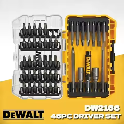 DEWALT DW2166 45-Piece Screwdriver Bit Set Steel Hex Shank Phillips Slotted Square Double-ended Bits