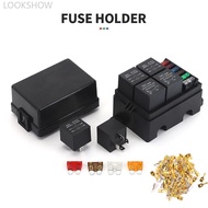 LOOKSHOW 4 Relay Holder Free Combination Auto For Car Truck 6Way Fuse Holder Circuit Standard Fuse R