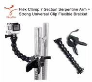 Flex Clamp 7 Section Serpentine Arm + Strong Universal Clip Flexible Bracket for GoPro SJCam YI and ect. Flex Clamp 7ส่วนแขนงู &amp; คลิปหนีบกระดาษที่ยืดหยุ่นสำหรับ GoPro SJCam YI and ect.