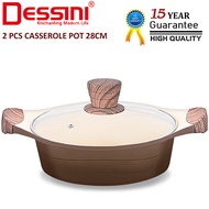 DESSINI ITALY XWSP-28 Die Cast Aluminium Non Stick Casserole Pot Bowl Deep Fry Pan Induction Cookwar