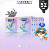 ถุงยางอนามัย 52 ดูเร็กซ์ แอรี่ ถุงยาง Durex Airy ผิวเรียบ หนา 0.04 มม. บางพิเศษ (12 กล่อง)