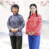 A Qingsao Clothes Picking Tea Girl Dance Village Girl Republican Style Floral Costume Yangko Costume