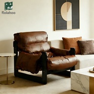 🛒Rolahoo🛒Single Lazy Sofa PU Leather Sofa Chair Recliner Living Room Balcony Lounge Chair Kerusi Sof