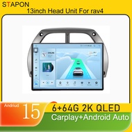 STAPON 13inch 6+64GB for toyota rav4 2001-2006 android16 2k 1920x1200p screen carplay android auto 2