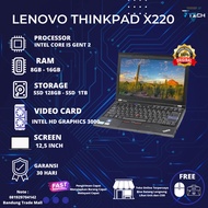 Laptop Lenovo Thinkpad X220 Core i5 ram 8gb ssd 256gb Mulus - Core i5, ram 8 ssd 128