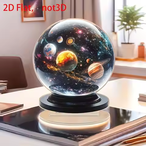 2D Flat Acrylic Planetary Desktop Decor, Classic Style, Stars Theme, Multipurpose Room Decor, No Ele